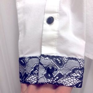 Buttoned Down White Small Blouse NY&C